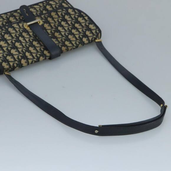 DIOR Trotter Canvas Shoulder Bag Navy Gold - Picture 7 of 12